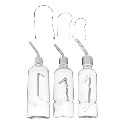 HAPINARY 3St Automatischer Trinkbrunnen Wasserflaschenfilter Rennmauswasser Hundeflasche Hamster wasserspender Hamster trinkflasche Eichhörnchen Wasserflasche Haustierbedarf Plastik Silver von HAPINARY