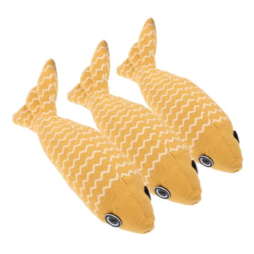 HAPINARY 3St Gefülltes Fisch-Katzenspielzeug Interaktives für Katzen interaktives katzenspielzeug Plush Toy Mäuse Wurf Cartoon-Katzenspielzeug Katzenspielzeug für drinnen Leinen- von HAPINARY