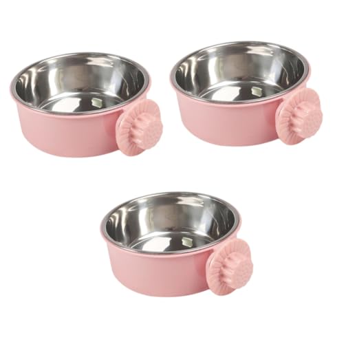 HAPINARY 3st Haustiernapf Katze Hundenapf Wassernapf Für Welpenfutter Wassernapf Für Kaninchen Schüssel Zum Aufhängen Von Lebensmitteln Zwingernäpfe Für Hunde Futternapf Für Vögel Rosa von HAPINARY