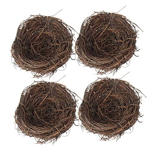 HAPINARY 4 Kröte Rattan Eastern Cute natürliche Vogelhäuschen aus Rattan Vogelnestschmuck für den Garten simuliertes Vogeleier das Tier von HAPINARY