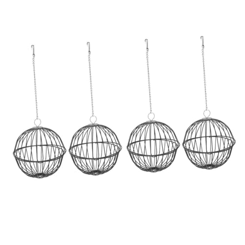 HAPINARY 4 Stück Hamsterkäfig Hamsterball kleintierspielzeug Heuspenderball Hasenfutter Heuraufenball Meerschweinchen Heu Futterball für Kaninchen Ball aus dem Grasspender Rostfreier Stahl von HAPINARY