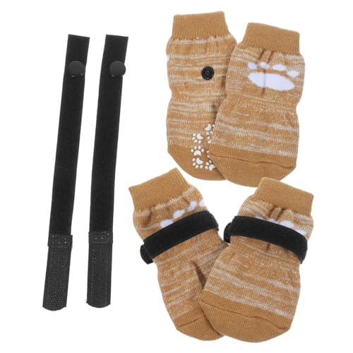 HAPINARY 4 Stück Haustier Hund Socken Kauer Bausatz Hundesocke Austauschbare Haustiersocken Abriebfeste Baumwollsocken Tragbare Hundepfotenschützer Kompakte Haustiersocken Baumwolle von HAPINARY