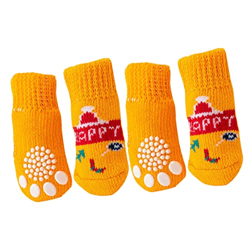 HAPINARY 4 Haustier socken Tier kostüm tierkostüm Weihnachtskatzensocken Socken mit Hundegriff Haustierzubehör Wintersocken waschbare Haustiersocken Welpensocken atmungsaktiv Hündchen von HAPINARY