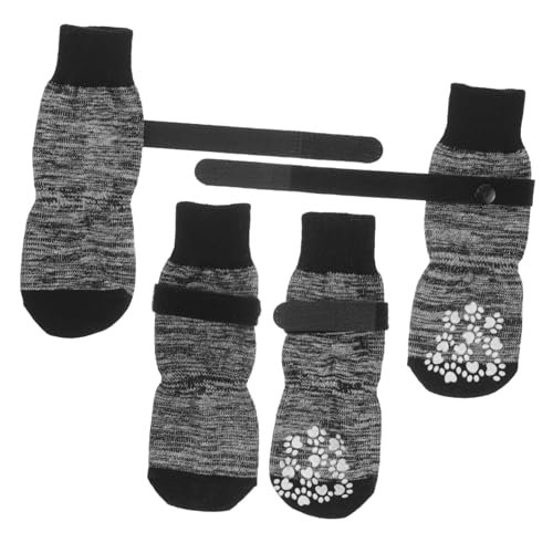 HAPINARY 4 Stück Haustier socken rutschfeste Hundesocken Dackel hundepflegeprodukte socken für hundepfoten kompakte Haustiersocken kompakte Baumwollsocken Reine Baumwolle Black von HAPINARY