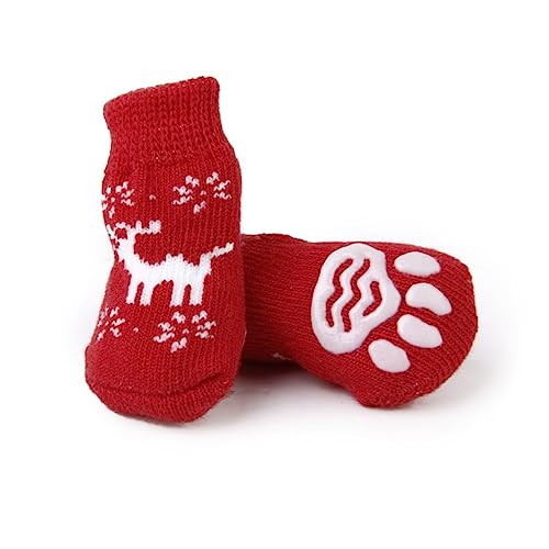 HAPINARY 4 Stücke Weihnachten Haustier Warme Socken Für Hunde Und Katzen Nicht Baumwolle Socken Größe von HAPINARY