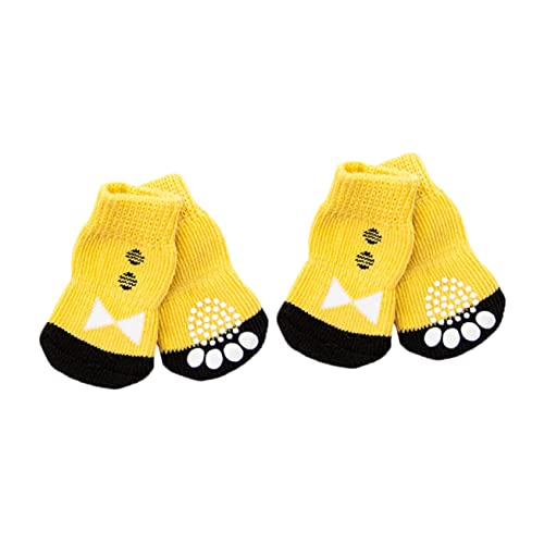 HAPINARY Hundeschuhe für Hunde Haustiersocken Anti-Rutsch-Design Bequeme Baumwollsocken zum Schutz der Pfoten von HAPINARY