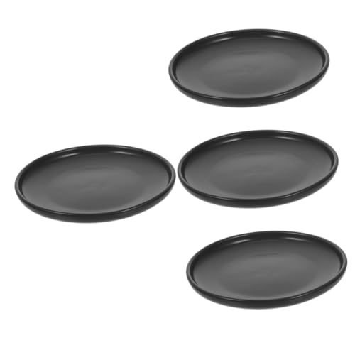 HAPINARY 4 Stück Katzenschüssel aus Keramik Haustierteller langsame Katzennäpfe Essen Welpenteller pet Bowl pet Food Container Hündchen-Leckerli-Halter Snack-Servierplatte für Hunde Black von HAPINARY