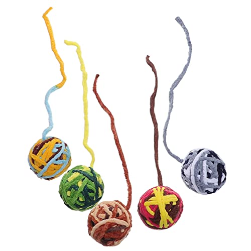 HAPINARY 5St Katze Ball Spielzeug Kätzchenspielzeug für Katzenglocke interaktives katzenspielzeug Interactive cat Toy Sportzubehör Kauspielzeug tragbares Kätzchenspielzeug necken Garn von HAPINARY