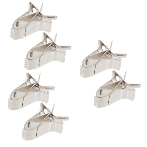 HAPINARY 6 STK Essenszange Tierfutter-Clip Vogelkäfigversorgung Futterklemme Für Papageien Für Papageienkäfige Papageien-Obst-gemüse-Clips Heimtierbedarf Rostfreier Stahl Silver von HAPINARY