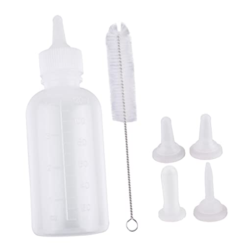 HAPINARY 6 Teiliges Set 120ml Haustier Nahrungsflasche Fütterungsflasche Für Katzen Und Kleine Tiere Inklusive Reinigungsbürste Ideales Zubehör Für Tierliebhaber von HAPINARY