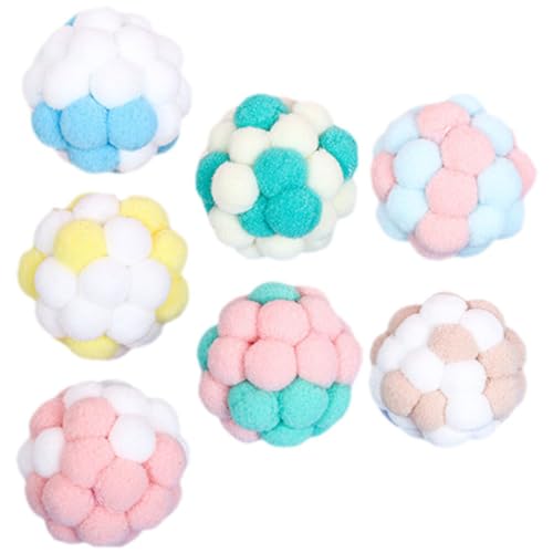 HAPINARY 6st Knabberndes Katzenspielzeug Flauschige Katzenbälle Katzen Jagen Spielzeug Kätzchen Pom Pom Bälle Katzenspielzeugbälle Bälle Für Katzenspielzeug Katze Kaubälle Die Katze Plüsch von HAPINARY