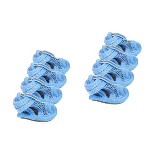 HAPINARY 8 STK Hundesandale Sommerschuhe für Hunde Wasserstiefel Wasserschuhe für Hunde gießen Hundehandschuhe Mesh-Sandale Pfote Spielzeuge Blaue Schuhe hundeschuhe Haustier-Sandale Blue von HAPINARY