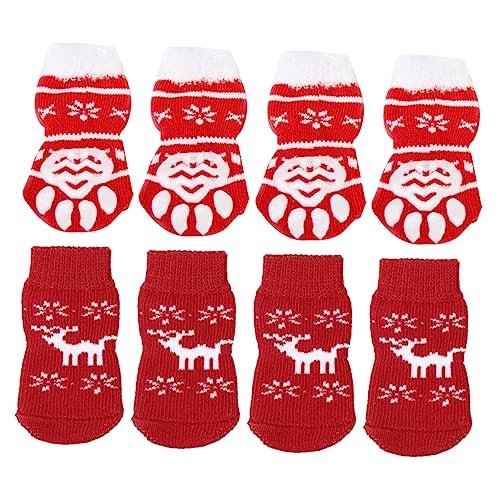 HAPINARY 8St Traktionssocken für Hunde Hundefußpolster rutschfest sockenschuhe warme Socken Hundesocken Baumwollsocken für Haustiere Weihnachten Füllstoff thermische Socken von HAPINARY