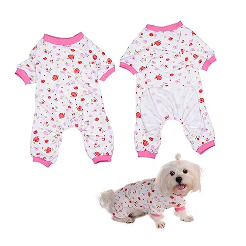 HAPINARY Bedruckter Hunde Pyjama Für Herbst Und Winter Kuschelige Nachtwäsche Für Hundewelpen Kirsche Größe S Bequeme Und Stylische Schlafbekleidung Für Kleine Hunde von HAPINARY