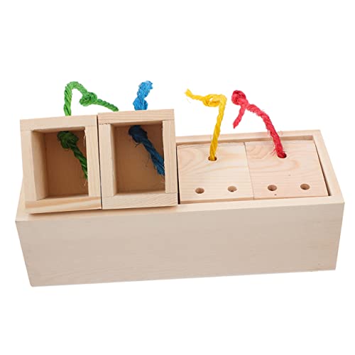 HAPINARY Box Hamster Futtersuchspielzeug Hamsterkäfig Layout Ornament Hamsterfutter Versteckter Ort Hölzernes Hamsterspielzeug Hamsterleckereien Kleintiere Futterkoffer von HAPINARY