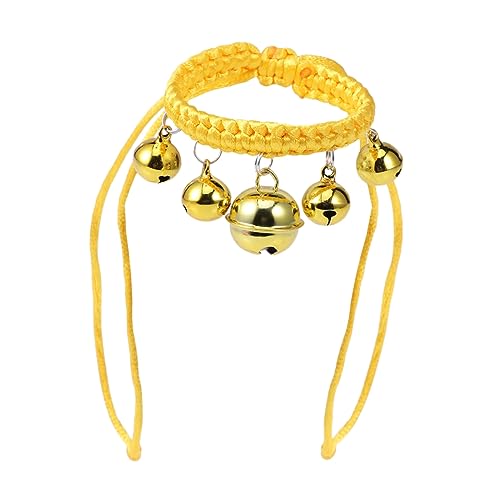 HAPINARY Halsring Für Haustiere Haustier Hundehalsband Trompetenhalskette Verstellbarer Kragen Katzenhalsband Handgewebte Halskette Glockenkragen Yellow von HAPINARY