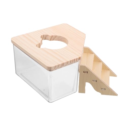 HAPINARY Meerschweinchen Spielzeug Hamster Sandbad Box Set Mit Treppe Transparente Sandbadwanne Für Hamster Und Rennmäuse Für Optimale Und Im Käfig Meerschweinchen Toilette von HAPINARY