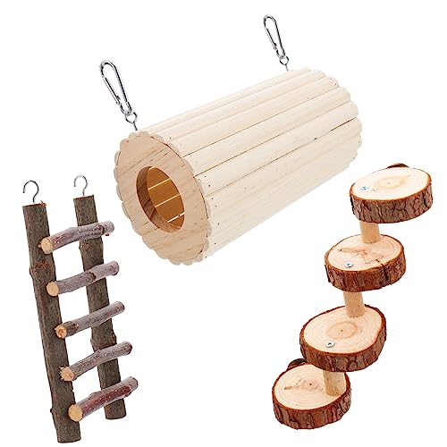 HAPINARY Hamster holzspielzeug Hamsterröhrenspielzeug Spielzeug für Kaninchen Hamsterversteck Röhre Hamster zubehör Hamster Spielzeug Hamster-Rumpf-Tunnel Hamster-Tunnel-Spielzeug hölzern von HAPINARY