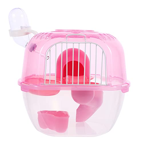 HAPINARY Hamsterkäfig Eichhörnchen-Reiseträger kleines Spielhaus für Haustiere Hamsterhaus Hamster käfig Hamster cage meerschweinchen käfig Kleiner Haustierkäfig Rattenträgerkäfig Abs Rosa von HAPINARY