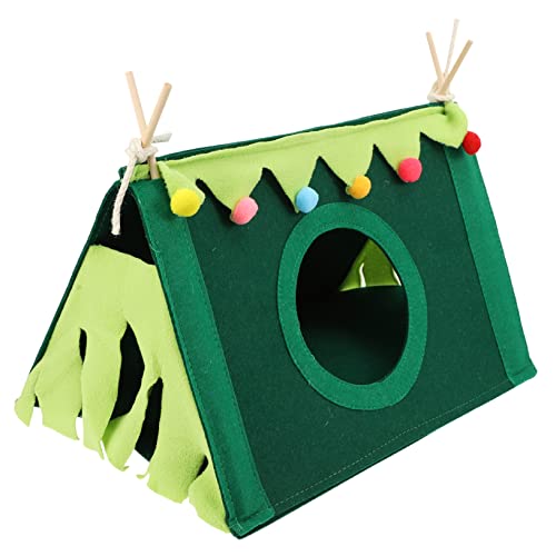 HAPINARY Hamsternest tierzelt nagerhaus kleintierhaus Tierhöhle für Hamster Kaninchenhöhle Haustier Spielzeug weihnachtliches Igelbett Kleintierbedarf Schlafnest für Haustiere hölzern Green von HAPINARY