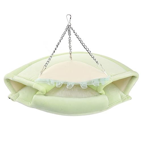 HAPINARY Hamsterwiege kuscheltiere aufbewahrung Kuscheltier aufbewahrung haustierfeldbett Kleintier Käfig Eichhörnchen Beutel kleines Tierbett Hamsterbettkissen Hängematte für Hamster Green von HAPINARY