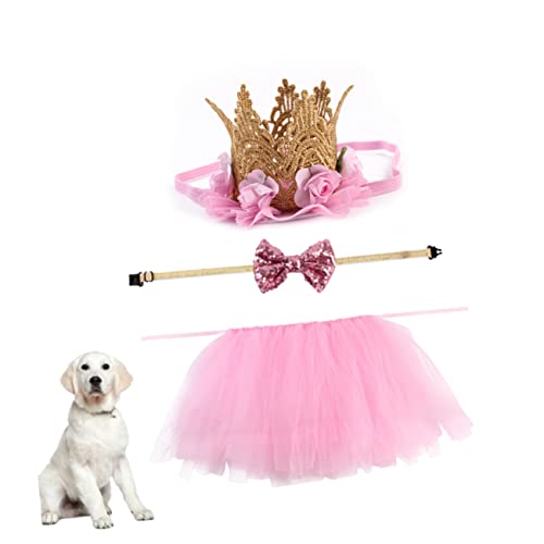 HAPINARY Haustierkleidung hundeschleife Dog Costume hundezubehör Hunde Kleidung Dog Clothes Hundehochzeitskostüm Party-Hundekleider Party-Hundekleidung Zubehör für Haustierbekleidung Rosa von HAPINARY