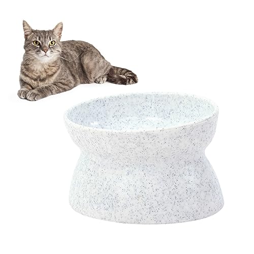 HAPINARY Haustiernapf pet Bowl katzenfutter schüssel Katzen Trinkbrunnen katzenzubehöhr katzrnzubehör Verstellbarer Hundenapfständer Katzennäpfe angehoben Rutschfester Futternapf Weiß von HAPINARY