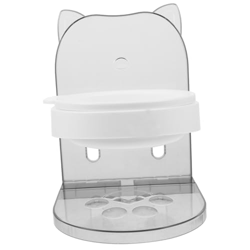 HAPINARY Haustiernapf pet Feeder pet Supplies hundedreckes katzenfutter schüssel Hundehaufen Futterspender erhöhter Futternapf für Katzen Heimtierbedarf Hundefutterhalter Plastik Light Grey von HAPINARY