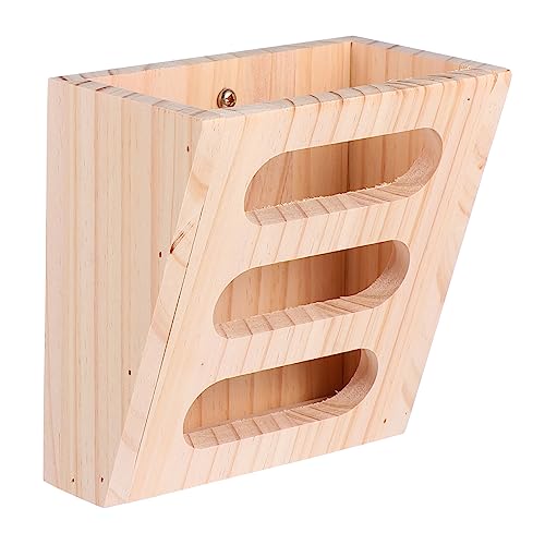 HAPINARY Kaninchen Grasständer Aus Holz Standgestell Für Kaninchen Kaninchenfutter Holz Futterstation Grashalter Für Meerschweinchen Futterkrippe Kaninchenfutter Futterstation von HAPINARY