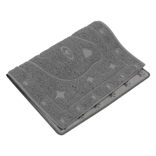 HAPINARY Kasten Katzenstreu Matte Katzenfutter Pad Große Katzenstreumatte Haustierzubehör rutschfeste Haustiermatte Hundefutterpad Hauskatzenzubehör Haustiermatten Für Den Haushalt Grey PVC von HAPINARY