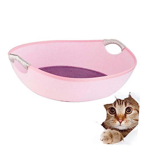 HAPINARY Katze Schlafnest Katze Polsterbett Katzennesthaus Hängendes Katzenbett Haustier-schlafbett Haustiernest Katzenfilznest Rundes Haustierbett Gefilztes Katzenhaus Kätzchen Bett Rosa von HAPINARY