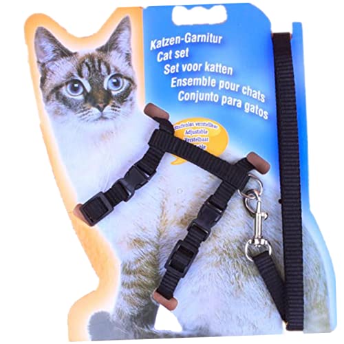 HAPINARY Katzengeschirr Leine-Katzenkette Haustierleine Katzenkette Katzenkette Haustier Katze Kette Katzenspielzeug Bausatz Glocken für laut Katzenhalsband Black von HAPINARY