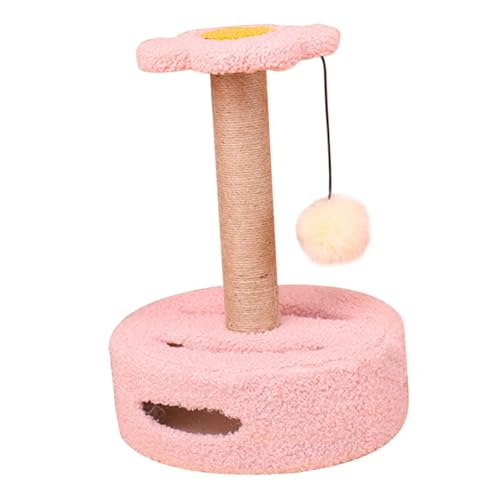 HAPINARY Klettergerüst Für Katzen Ball Pole Problem Kätzchen Katzenstange Bequemer Kätzchenkratzer Kratzbäume Für Wohnungskatzen Verschleißfester Katzenkratzer Deckel Rosa MDF von HAPINARY