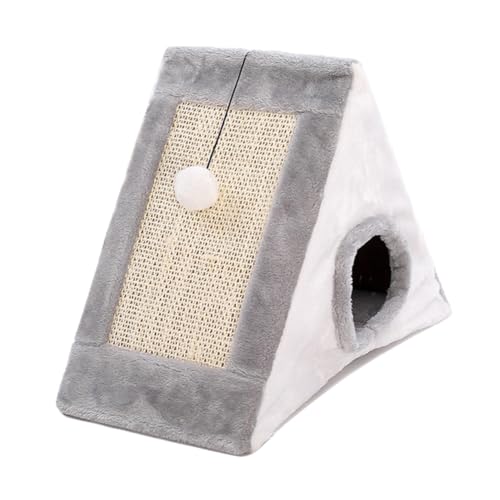 HAPINARY Katzenkratzbrett Katzenspielzeug Katzenhöhle Bett Sisal Kratzbrett modernes Design Kätzchenmöbel grau von HAPINARY