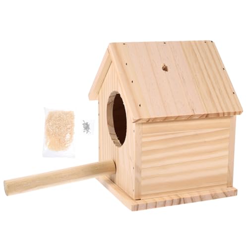 HAPINARY Kreatives Vogelnest Aus Für Kleine Vögel Praktischer Brutkasten Ohne Tür Für Heim Und Garten Größe S Beige von HAPINARY