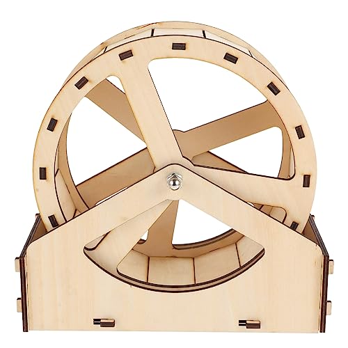 HAPINARY Leises Laufrad für Hamster Bewegungsspielzeug aus Holz für Kleintiere schräges Sportrad Ansichtsdesign von HAPINARY