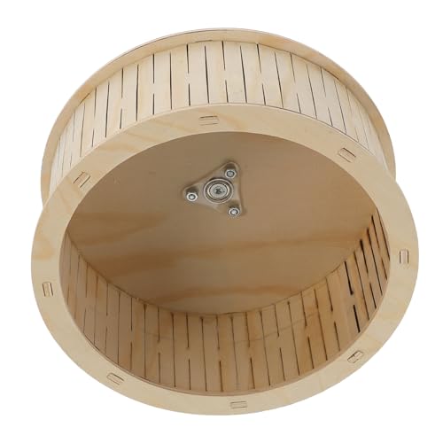 HAPINARY Hamsterrad aus Holz großes Bewegungsspielzeug geräuschloses Design für Rennmäuse Meerschweinchen Papageien Eichhörnchen und Kleintiere von HAPINARY