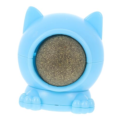 HAPINARY Pfefferminzbällchen lecken Katze kauen Katzen-Kick- Leckerbissen für Katzen Katzenminzekugeln für die Katzenwand Kätzchen Ablenkungsspielzeug Polygonum Holz Blue von HAPINARY