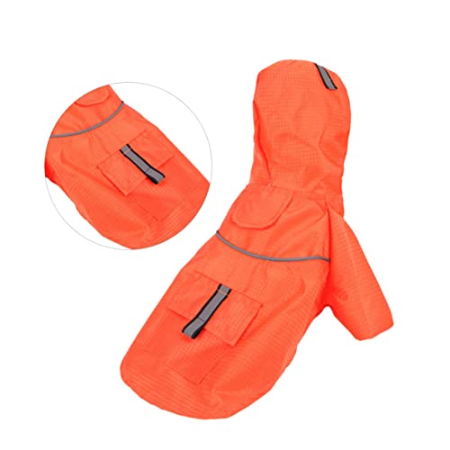 HAPINARY Regenmantel mit Kapuze für Hunde Modischer Regenmantel für Hunde Hunderegenmantel wasserdichte Regenjacken bodentrampolin Outdoor hundekleidung Regenmantel für Haustier Orange von HAPINARY