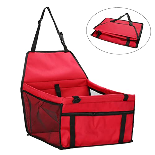 HAPINARY Reisetasche Für Hunde Reisetasche Für Kleine Hunde Hundeauto-mesh-Organizer Welpentransportwagen Tragbarer Booster Für Haustiere Katzenkorb Für Auto Auto-hundetragetasche Rot von HAPINARY