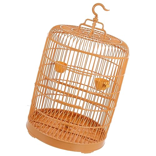 HAPINARY Runde Vogelkäfige Vogelfütterer Ratte Hängestation Für Vogelhäuschen Käfig Eingesperrt Elster Lovebird Intelligenter Vogelhäuschen Vintage Vogelkäfig Vogel Fütterer Plastik Yellow von HAPINARY