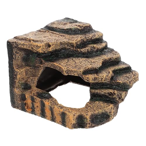 HAPINARY Schildkröten-Sonnenplattform für Reptilien Schildkröten-Klettergestell Harz-Schildkröten-Felsen Aquarium-Ornament 14 x 14 x 10 von HAPINARY