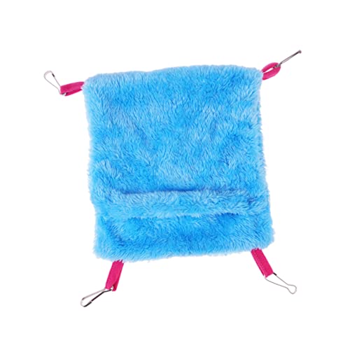 HAPINARY Schlafsack für Haustiere kleines Tiernest Spielzeug für Vogelkäfige Chimmy Plüsch Hausbett für Haustierhütten Plüsch Papagei Betthamster Haustiernest Vogel Schlafmatte Blue von HAPINARY