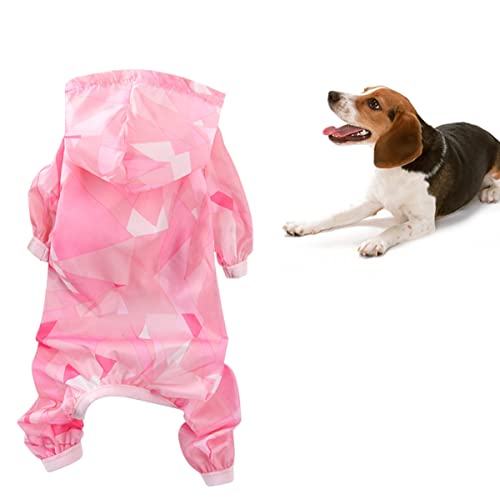 HAPINARY Ultradünner Sommermantel für Hunde Haustier-Kleidung Zubehör mit Kapuze Sonnenschutz-Overall Welpen-Haustierkostüm Rosa Größe XL von HAPINARY