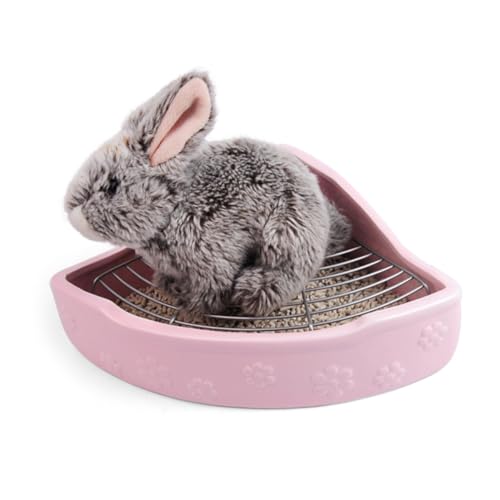 HAPINARY Toilettenbecken für Haustiere Hamster Meerschweinchen-Frettchen Kaninchen-PIPI-Toilette Töpfchen-Trainer-Ecke Bunny hasenscheisse Kaninchentoilette Haustier-Reinigungstoilette Rosa von HAPINARY