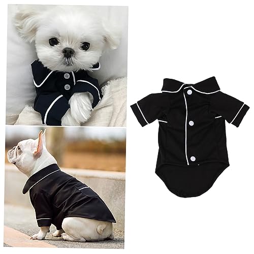 HAPINARY Welpenkleidung Kleidung Pyjamas Heimkleidung Haustier Kostüme Welpen-Pyjama pet Supplies haustierbedarf hundekostüme für Hunde hundebett zweibeinige Kleidung Haustierkleidung Black von HAPINARY