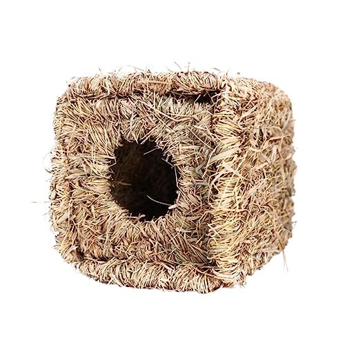 HAPINARY gewebtes Nest Hamster mach kaputt kuschelig stohhalm strohhälme Play Hütte kleines Tierhaus Hasenstrohhaus Korb meerschweinchen käfig Kaninchennest Schweinestall Hölzern von HAPINARY