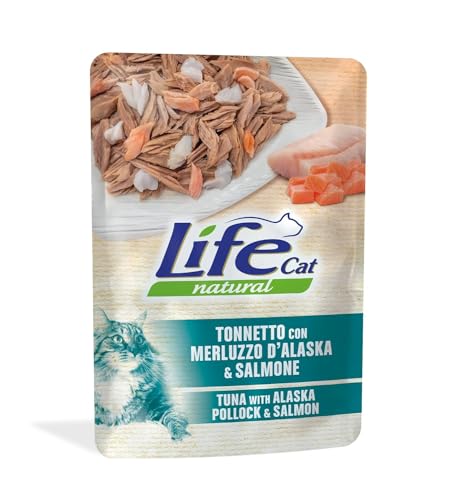 Life Cat Natural Thunfisch mit Alaska-Dorsch und Lachs, Umschlag 70 g von HAPIPET