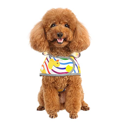 Hunde-Regenmantel für mittelgroße Hunde, wasserdicht, mittelgroße Hunde, Regenmantel mit Kapuze und Loch für die Leine, reflektierender Haustier-Regenmantel für Hunde von HAPPIERE