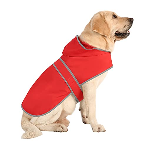 Hunde Regenmantel mit Kapuze und Leinen-Loch, Happiere Wasserdichter Zupf-Poncho Regenjacke Mantel für Kleine Mittlere Große Hunde und Welpen von HAPPIERE